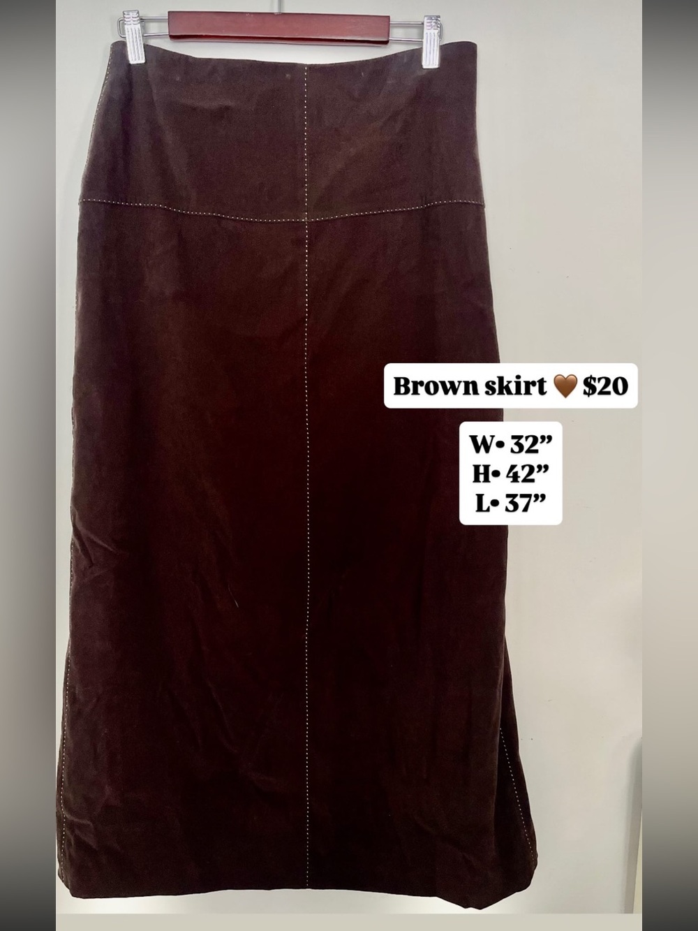 Brown Women's Midi Skirt - Classic Solid Brown